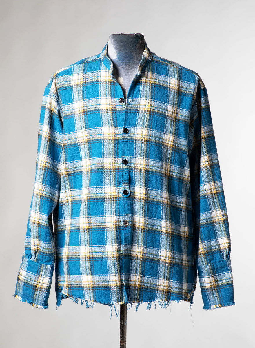 greg lauren flannel studio shirt ネルシャツ BLUE PLAID STUDIO BLUE PLAID – Greg Lauren