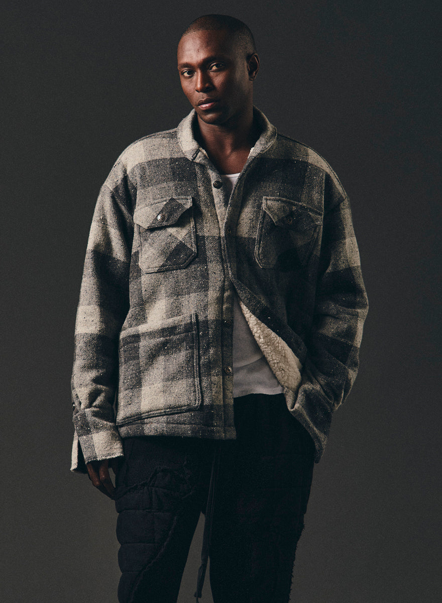 Grey plaid jacket deals