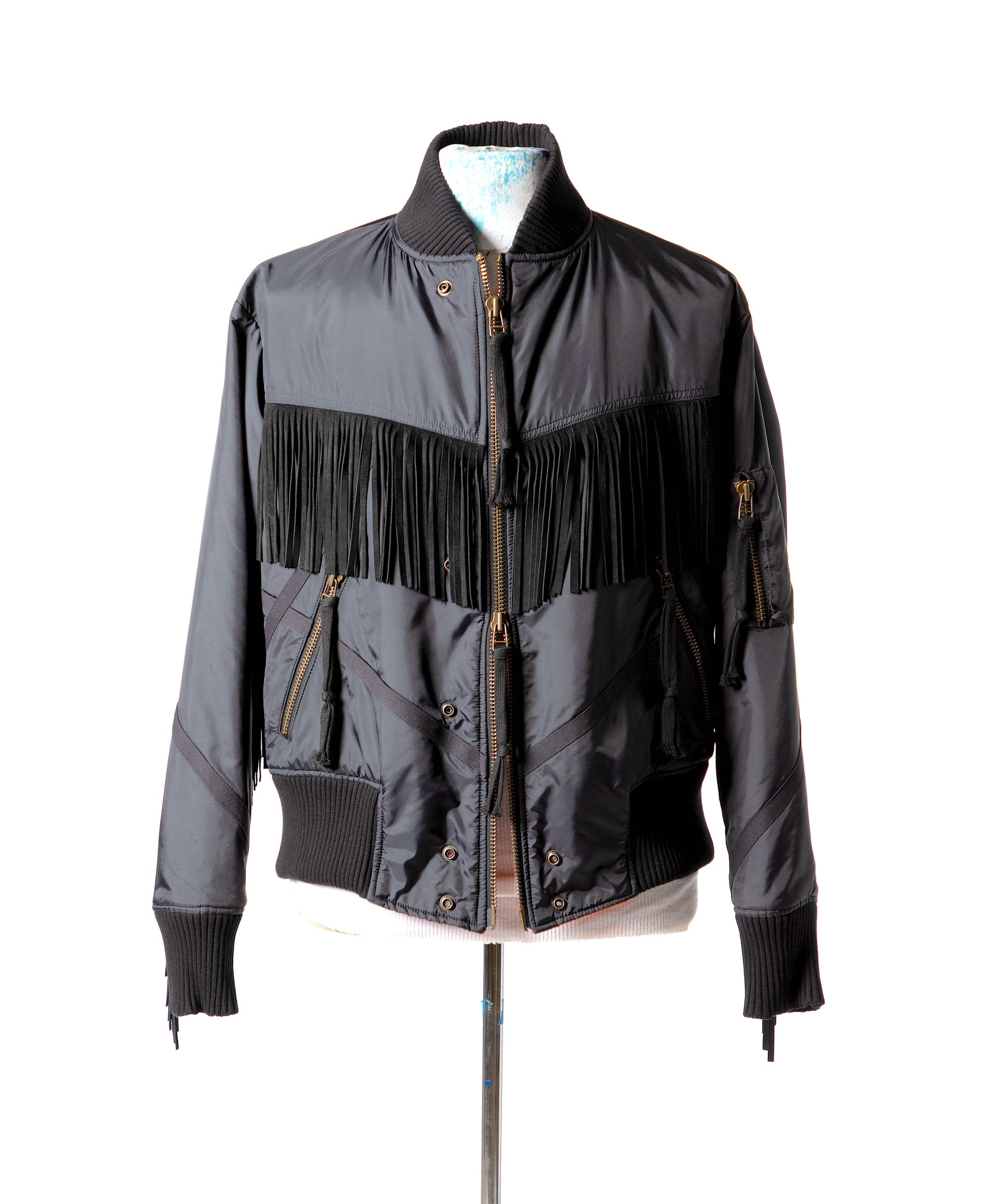BLACK FRINGE FLIGHT JACKET BLACK – Greg Lauren