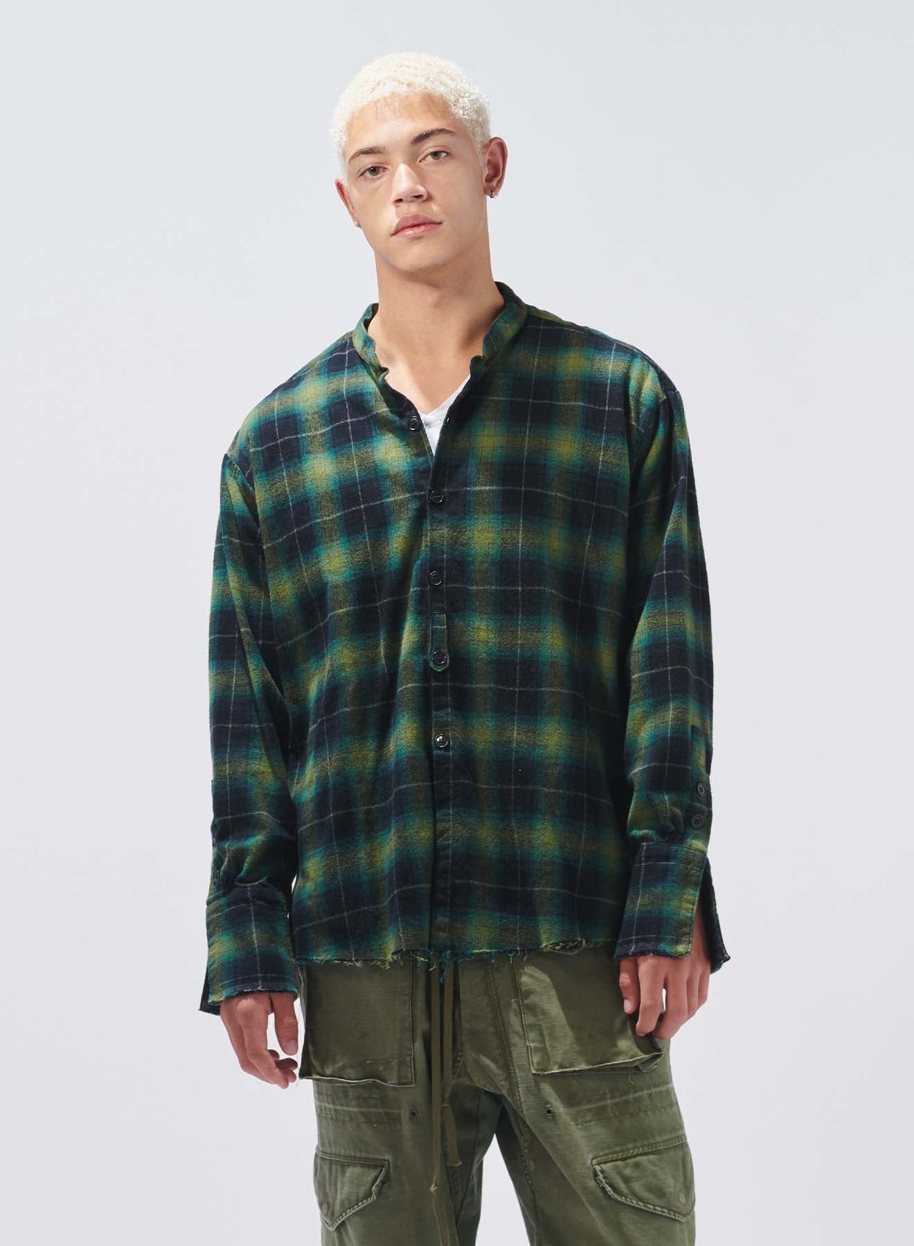 【新品】Greg Lauren Green Plaid Studio Shirt